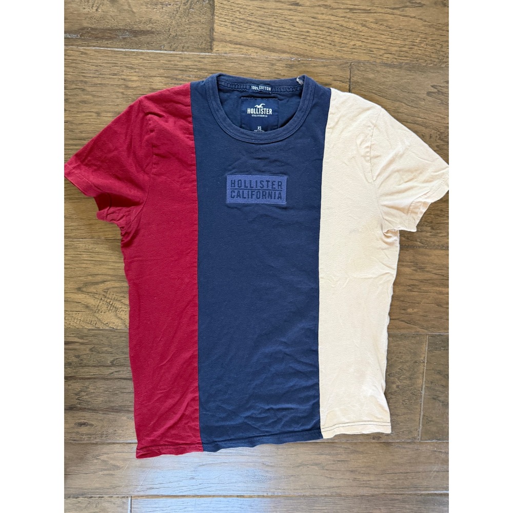 Hollister California Colorblock Mens XS T-shirt Embroidered Logo‎
